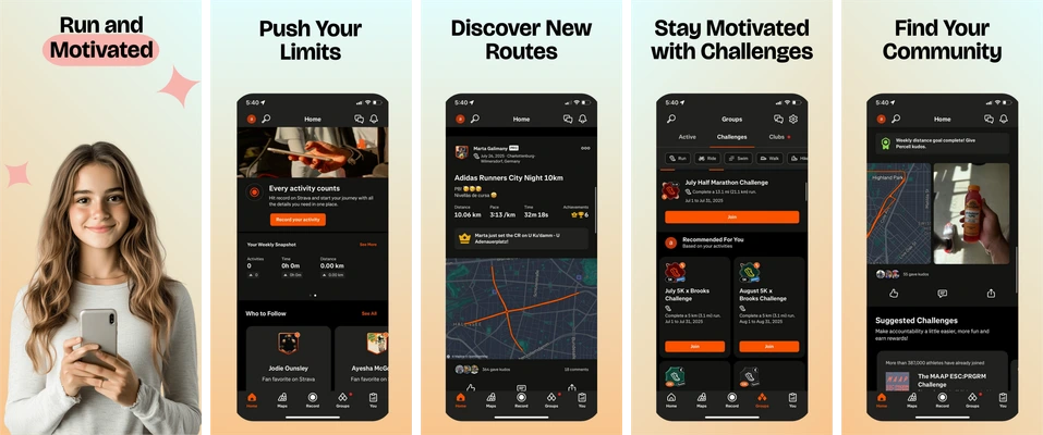 Running Routes: 5 iPhone screenshot previews from the existing catalog